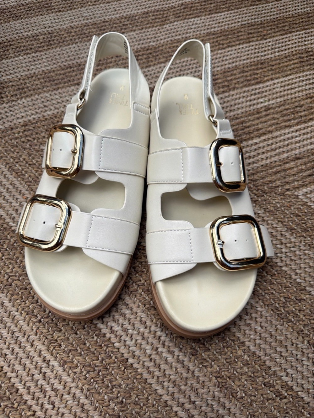 Time and Tru Women's Dad Buckle Slingback Sandals Size 9